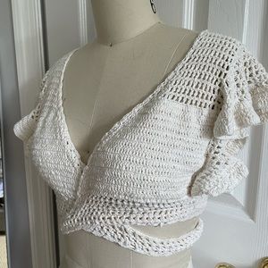 Mila Crochet Crop Top fits sizes small-large